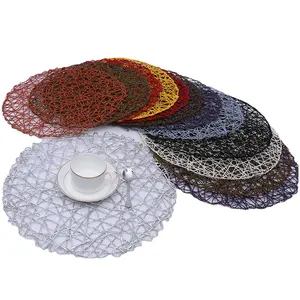 Wholesale Non-slip Restaurant Dining Table Woven Paper Round Table Woven Placemats
