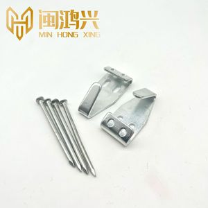 Min Hong Xing <b>Painting</b> <b>Frame</b> Metal Hooks With Nails Horizontal Hanging Hardware Kit Zinc White Rectangle - Product Image 1