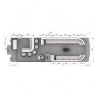 Bateau ponton de luxe 2026 en aluminium avec bar, moteur hors-bord, bateau de pêche sportive, croiseur, construction soudée, bateau ponton haut de gamme