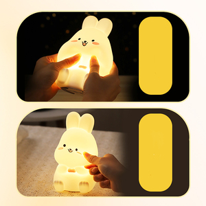 Luces multicolores Touch Kids Cartoon Nursery Venta caliente Silicona Mesita de noche Lindo Led Mini Lovely Bunny Silicone Night Light - Product Image 3