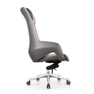 Chaise de bureau pivotante de luxe en cuir véritable, nouveau Design de Style classique