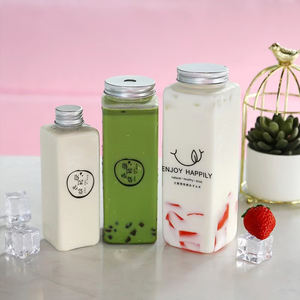 Pour bouteilles de boisson carrées en plastique PET 350ml/500ml/650ml avec sérigraphie à bouchon à vis pour jus de café de thé - Product Image 2