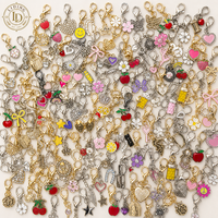 Breloque à fermoir mousqueton pour porte-clés, pendentif, DIY, en alliage émaillé époxy, pour sacs, chaussures, bracelets, pour femmes, coloris argent, bronze, or clair