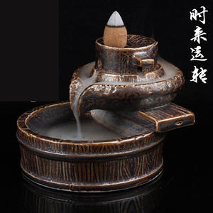 HZ Mountain Tower Backflow Brûleur d'encens Cascade Porte-encens avec 50 Pcs Cônes d'encens pour la décoration intérieure <span class=keywords><strong>Poterie</strong></span> et émail - Product Image 3