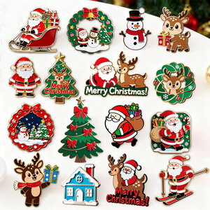 Aimants de réfrigérateur magnétiques décoratifs de Noël Art Déco créatifs en métal, de forme rectangulaire et de taille moyenne, pour cadeaux de fêtes - Product Image 6