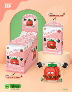 <span class=keywords><strong>LOZ</strong></span> dibujos animados vegetales fiesta bloques de construcción rompecabezas para niños juguetes tomate montaje modelo de levantamiento de pesas - Product Image 6