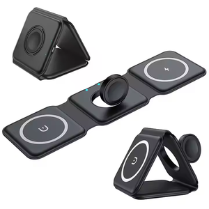 3-in-1 draagbaar 15W multifunctioneel draadloos oplaadstation, bureau-oplader voor mobiele telefoons, opvouwbare magnetische oplader - Product Image 6