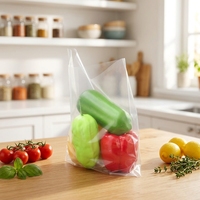 Sac en plastique transparent sur mesure pour fruits et légumes, emballage plat ouvert en plastique transparent pour légumes