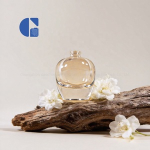 Flacon de parfum miniature en verre de 30 ml inspiré des galets, forme organique symétrique, flacons de parfum à fond épais, emballage de parfum haut de gamme - Product Image 2