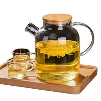 Bouilloire en verre pour eau froide, en verre borosilicate haute résistance, grande capacité, classique, isolation thermique 6 heures, pour thé