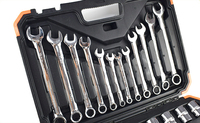 Ensemble d'outils de quincaillerie 37 pièces, clés à douilles combinées, kits d'outils pour bougies d'allumage, en acier au carbone, avec mallette rigide pour réparation, emballé