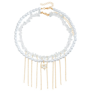 เครื่องประดับคริสตัลต้นมะพร้าวพู่ห้อยไข่มุกบาร็อค chins สร้อยคอหินธรรมชาติสำหรับผู้หญิง - Product Image 5