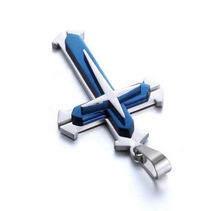 Collana europea americana Multi-strato di strass con ciondolo a croce a tre strati con <span class=keywords><strong>stella</strong></span> gioielli buddhismo per il commercio estero - Product Image 4