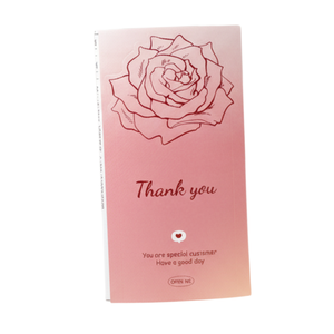 Custom Waterproof Vinyl Die Cut Thank You Card Rose Sticker Pink Small Business Customer Appreciation <b>Gift</b> Card Thank You - Product Image 1