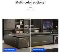 Ensemble de mobilier de bureau moderne personnalisable comprenant bureau en bois, chaise et armoire – Ensemble complet