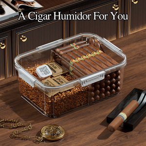 Zhanggong xì gà <span class=keywords><strong>Humidor</strong></span> cho trong nhà ngoài trời sử dụng văn phòng Phòng phòng khách phòng ngủ phòng cà phê lưu trữ di động trường hợp - Product Image 2