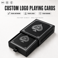 Boîte personnalisée OEM pour cartes à jouer, tiroir, jeu familial, étanche, cartes à jouer noires 280G 300Gsm