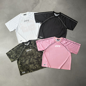Custom <b>100</b>% <b>Polyester</b> Mesh Fabric Basketball Football-Retro Jersey Camouflage Design Breathable Boxy Cropped Jersey T <b>Shirts</b> - Product Image 1
