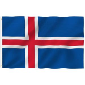 Artesanía Ideal, banderas de países nacionales a prueba de decoloración, Bandera de <span class=keywords><strong>Islandia</strong></span> a prueba de decoloración de colores vivos de doble costura para áreas de viento bajo - Product Image 1