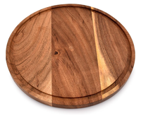 Planche à découper ronde en bois d'acacia, écologique, durable, plateau de service, plat décoratif pour la maison, la cuisine, la restauration