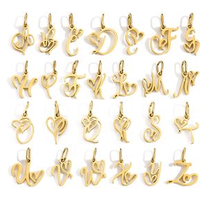 Amuleto con Letra en Forma de Corazón |   Colgante de Letra Inicial del Alfabeto en Acero Inoxidable Chapado en Oro PVD de 18K para la Creación de Joyas |   Resistente al Agua y Duradero - Product Image 1