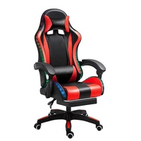 Anji Factory, precio bajo, silla de cuero rosa y blanco, Pc, Silla Gamer, masaje, vídeo, ordenador, sillas para juegos con luces LED y altavoces