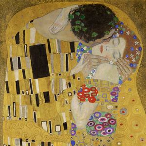 Riproduzione di livello museale del dipinto 'Il Bacio' di Gustav Klimt, tecnologia digitale ad alta definizione su tela, ecologica e resistente ai raggi UV. - Product Image 3
