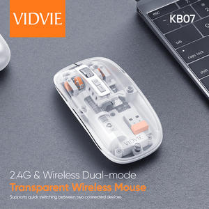 VIDVIE trong suốt từ bìa 2.4G không dây chế độ kép có thể sạc lại Chuột raton inalambrico miễn phí chuột cho máy tính của bạn - Product Image 2