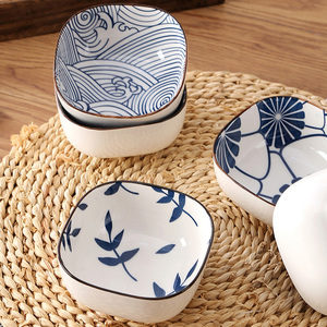 Petites Assiettes en céramique de Bohème peintes à la main avec logo personnalisé Bol en porcelaine de couleur émaillée Assaisonnement ménager Motif végétal complexe - Product Image 6