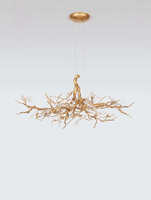 Lustre de plafond en or de haute qualité pour bar et hôtel, lampe décorative en forme d'oiseau, luminaire suspendu en forme de branche d'arbre à LED