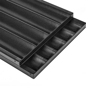 4 ngăn Baguette Khay 5 hàng Baguette khay không dính Baguette nhôm không dính khay nướng bánh mì Pháp nướng bánh mì chảo - Product Image 2