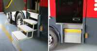 Marchepied électrique triple pliable 2026 pour camping-car, caravane, fourgonnette et bus avec éclairage LED