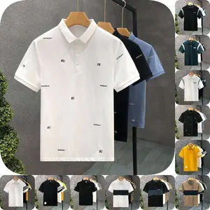 Polo con Estampado de Rayas para Hombre, Camisetas Informales de Manga Corta con Botones, Moda de Verano