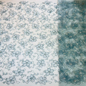 Malla de <span class=keywords><strong>moda</strong></span> nuovo tessuto a maglia ricamato 3d con perline e tubi ricamato tessuto a rete con poliestere non elastico - Product Image 5