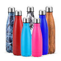 Botella de Agua Aislada al Vacío de Acero Inoxidable, 500 ml, Mantiene la Temperatura de 12 a 24 Horas, Ecológica, con Logotipo Personalizado, Ideal para Fiestas