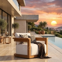 Ensemble de canapés modernes pour l'extérieur, chaise de loisirs, meubles de luxe en teck pour patio, balcon, jardin, imperméable et durable