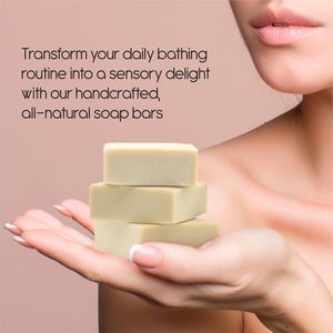 Barre de savon artisanal au lait de chèvre biologique naturel huile essentielle pour peaux grasses sèches contrôle de l'huile caractéristique éclaircissement de la peau - Product Image 3