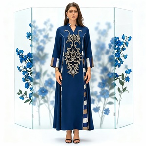 Robe Abaya de luxe en polyester patchwork élégante et personnalisée pour femmes musulmanes Occasion Vente en gros OEM - Product Image 1