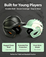 Casque de protection pour enfant MOON, coque ABS+EVA résistante aux chocs, pour les matchs de baseball et de softball pour enfants, modèle BQ01