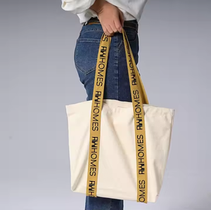 Moda ASA personalizada impresa nueva bolsa de lona de empalme etiqueta personalizada correa de hombro bolso de mano con letras impresas - Product Image 2