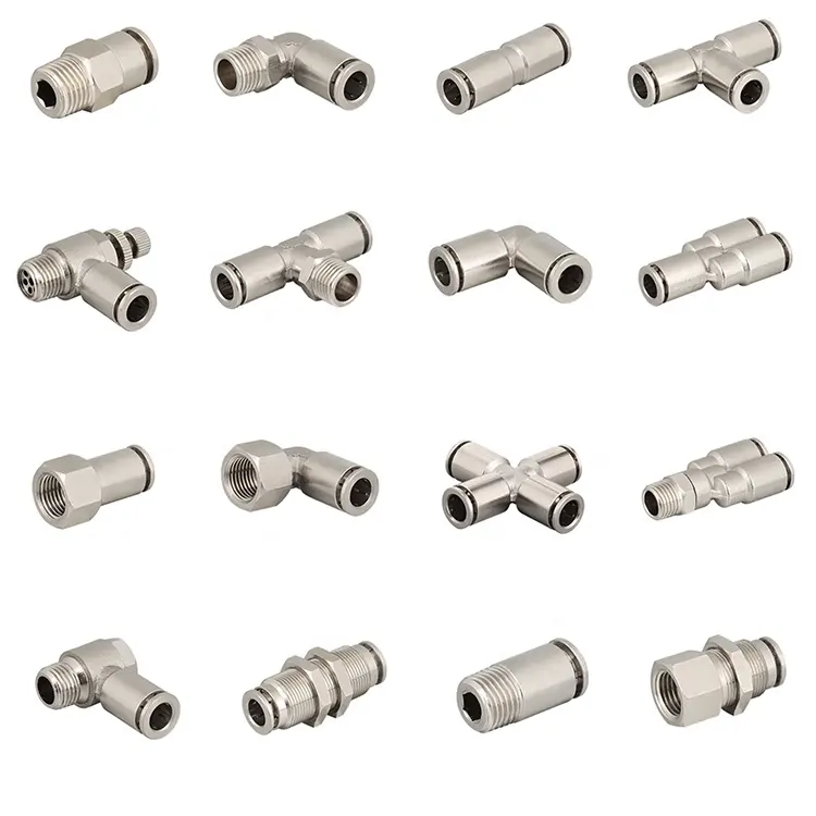 SS304 SS316 Air Pipe Fitting Pneumatic Stainless Steel Push In Fittings For Food Grade Service Industry