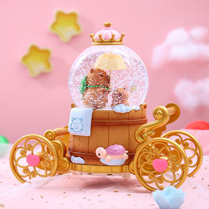 Popolare su Douyin: Carretto Kapibar Pula, Sfera di Cristallo, Carillon, Fiocchi di Neve, Luci Colorate, Sfera d'Acqua, per Studenti e Bambini - Product Image 4