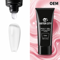 Gel UV LED de Marque Privée Haute Qualité pour Extension d'Ongles Effet Longue Durée Poly Solide Couleurs Rose Blanc Transparent Gel Acrylique