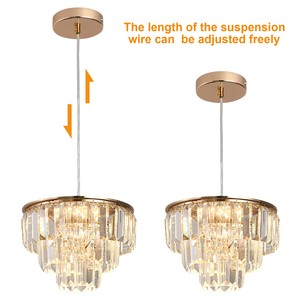 Modern Custom Nordic Villa Luxury American Dining Room <b>Crystal</b> Pendant Lamp Hanging Golden <b>Crystal</b> <b>Chandelier</b> - Product Image 3