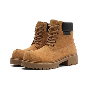 Bottes en cuir marron pour hommes, hauteur du talon 20 cm, style vintage rare, bottes hautes à semelles épaisses, grande taille, bottes de moto tendance - Product Image 5