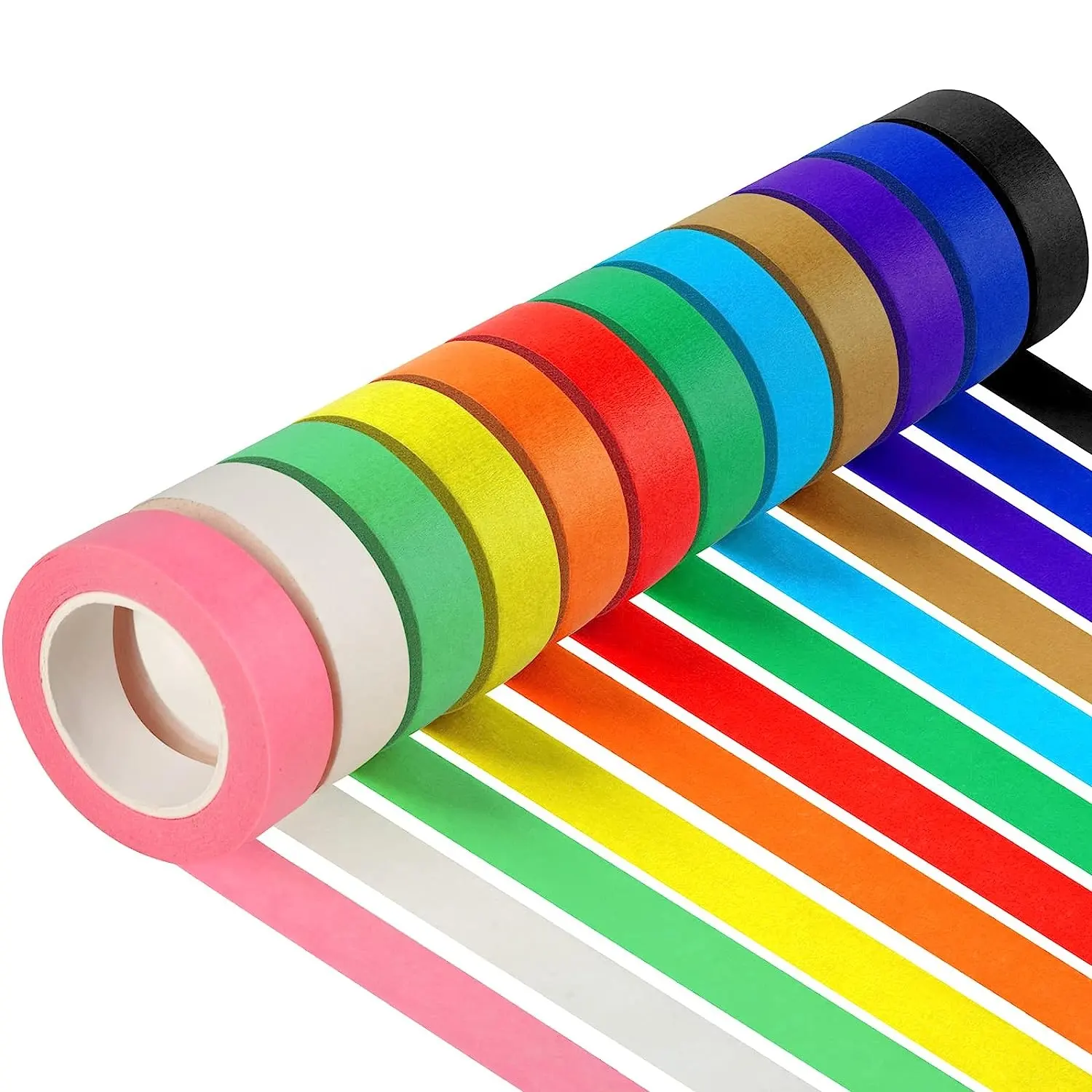 Venda direta da fábrica fita de papel colorida para pintura de auto-acabamento personalizada, fita adesiva de papel colorido
