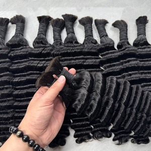Deep Wave Vietnamese <b>Human</b> Hair Bulk Natural Color No Weft Soft Bouncy Hair For Braiding <b>Wig</b> Making Bulk Order - Product Image 6