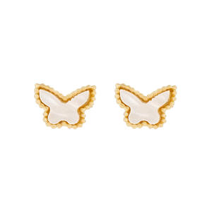 Nouveau Offre Spéciale 18k véritable plaqué or petite sucette boucles d'oreilles haute qualité coloré Zircon papillon boucles d'oreilles pour les filles - Product Image 5