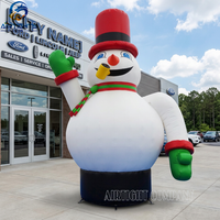 Ballon publicitaire gonflable géant de 35 pieds en forme de bonhomme de neige pour Noël