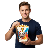 Boîtes à popcorn jetables en papier grande capacité sur le thème du football pour soirées cinéma, jours de match et collations de carnaval